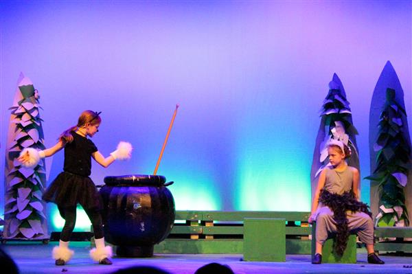 Students performing Honk Jr. at Mill Creek Elementary